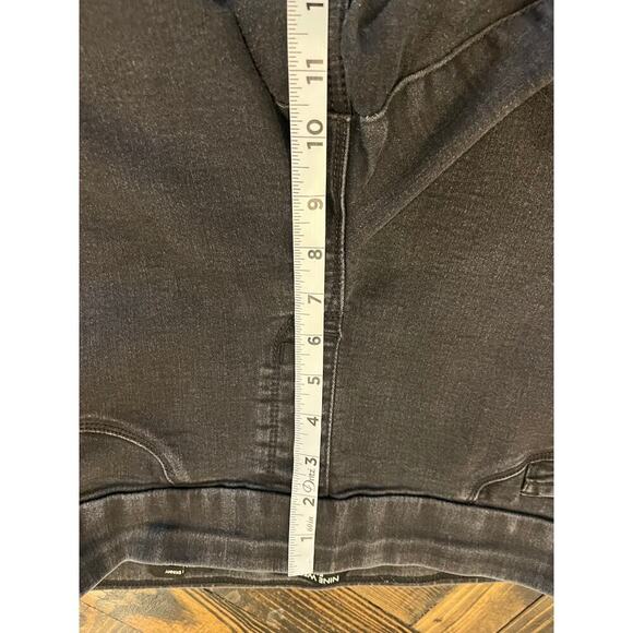 Nine West Black Pull On Skinny Jean Pants Women 12 Goth Grunge Stretchy Dark - Picture 7 of 12
